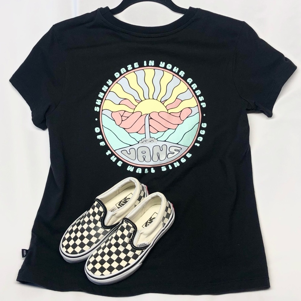 Vans Kids Combo T-Shirt Size Medium And Classic Slip On Shoes Size 12 (Lot Of 2)